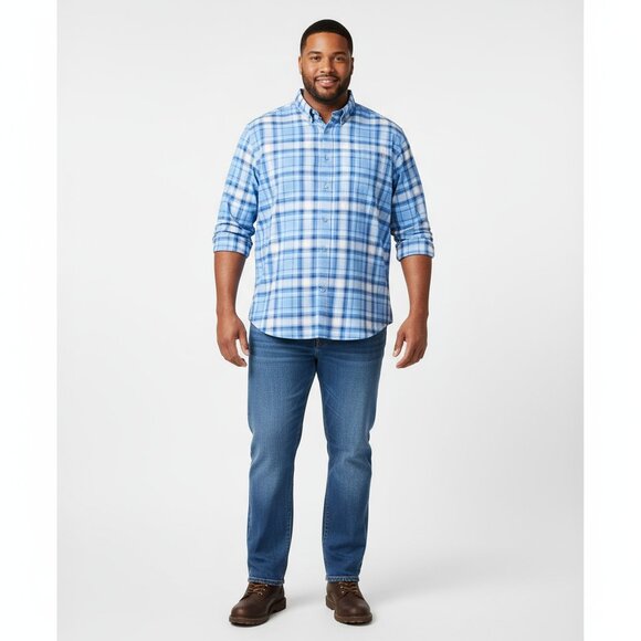 Duluth Trading Co. Blue & White Plaid Button Down Shirt NEW 2X - Picture 5 of 5